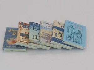 Dolls House 1:12 Scale Miniature Books, 6 x John Steinbeck Novels - Picture 1 of 15