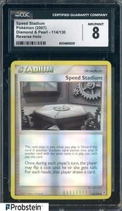 2007 Pokemon Diamond & Pearl #114/130 Speed Stadium Reverse Holo CGC 8 NM-MT - Picture 1 of 2