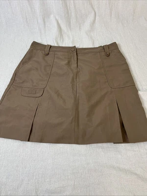 Falda corta deportiva Izod para mujer (4) marrón neutra tenis golf club de campo Foto 1 de 4