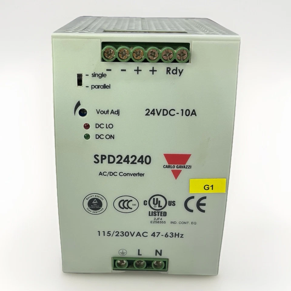 Fuente de alimentación conmutada Carlo Gavazzi SPD242401, convertidor AC/DC, 240W, 24V Foto 1 de 4