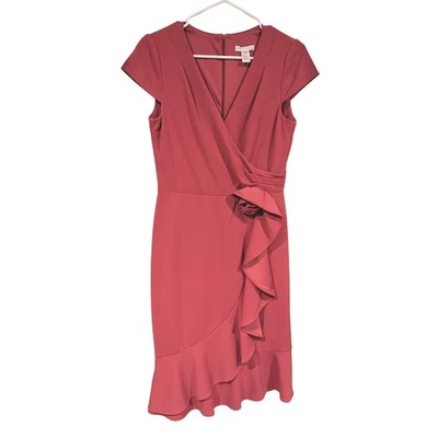 Vestido feminino London Times tamanho 6 acabamento roseta babado coquetel MOTB - Imagem 1 de 4