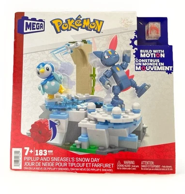 Mega Construx Pokemon Piplup and Sneasel Snow Day Building Set Sealed Box - Image 1 of 2