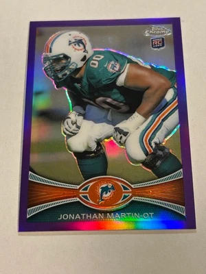 2012 TOPPS CHROME JONATHAN MARTIN 180/499 PURPLE REFRACTOR ROOKIE DOLPHINS SP - Image 1 of 2