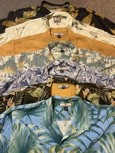 Lot of 7 Tommy Bahama Button Up Shirts Men’s XL Hawaiian 100% Silk Multicolor - Picture 1 of 18