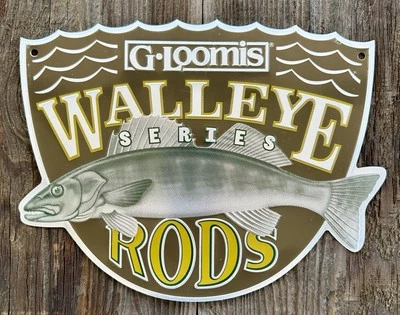 Placa de metal G-Loomis Walleye Rods série nova! RARO - Imagem 1 de 4