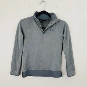 Under Armour 1/4 Button Up Hoodless Gray Jacket Boys Size M - Picture 1 of 7