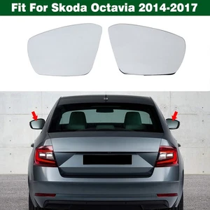 Pair Heated Front Rearview Mirror Glass For Skoda Octavia 2014 2015 2016 2017 - Picture 1 of 15