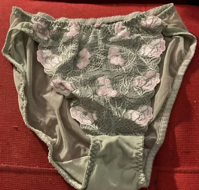 复古 Victoria Secret 内裤 SHEER MESH HI CUT PANTY 尺寸 M 绿色 1999 — 第 1/4 张图片