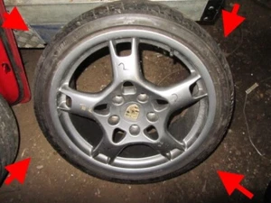 Porsche 911 997 Garra de langosta 19" llanta de aleación neumático Bridgestone genuino 46 k millas - Imagen 1 de 23