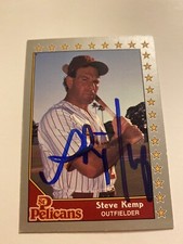 Steve Kemp Signed 1990 Pacific Senior League Pelicans Card # 10