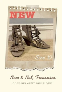 NEW Comfort EST. 1946 Gladiator Caged Sandal Women's Sz 10 Taupe Gray Side Zip - Picture 1 of 8