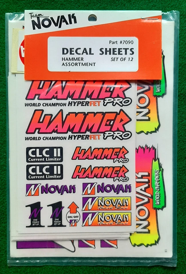 Vintage Team Novak Decal Sheets #7090 Set of 12 Hammer RC10 Tekin ESC Bolink - Bild 1 von 1