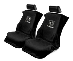 Seat Armour 2 Piece Front Car Seat Covers For New Dodge Ram - Black Terry Cloth - Foto 1 di 1