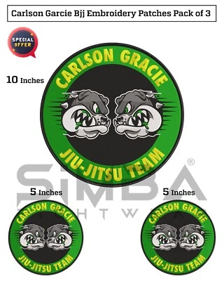 Carlson Gracie BJJ Patches Kimono Gi Patches BJJ Embroidery Patches Pack of 3 - Image 1 of 4