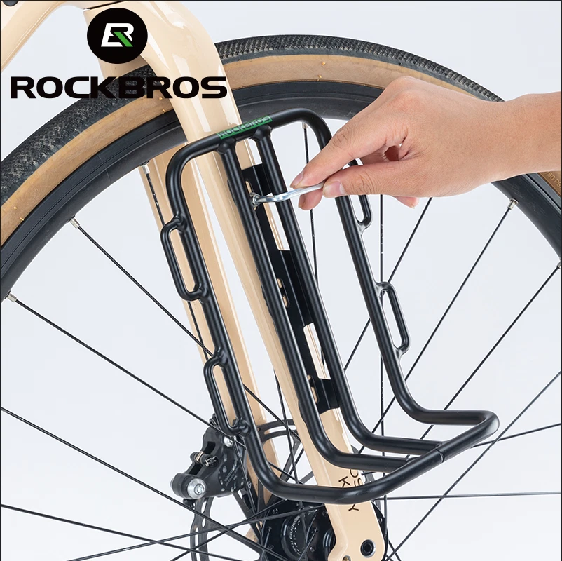 Portaequipajes delantero de aluminio de liberación rápida con bolsa ROCKBROS para bicicleta Foto 1 de 4