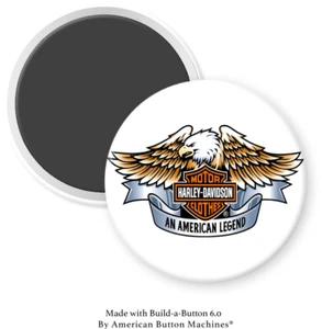 Harley-Davidson American Legend 2.25" Magnetic Backed Button Badge - Picture 1 of 3
