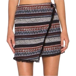 NWT Sam Edelman Prairie Dreamer Multicolor Striped Wrap Skirt Fringe. Sz 12 $109 - Picture 1 of 10