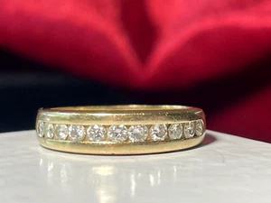 14K GOLD DIAMANT EHERING NATÜRLICHER DIAMANT DESIGNER SIGNIERT BB - Bild 1 von 18