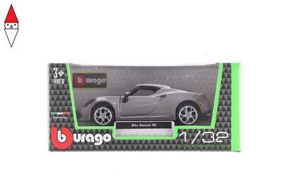 MODELLINO BBURAGO ALFA ROMEO 4C 1/32 GRIGIA - Immagine 1 di 3