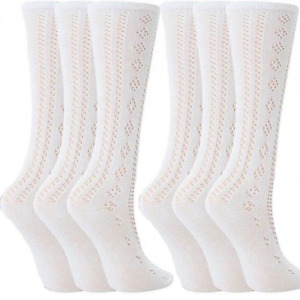 6 Pairs Girls Pelerine Socks Knee High Rich Cotton School Uniform Socks 