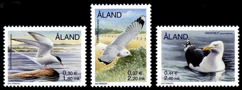 Aland 2000 Sea Birds, Tern & Gulls, Set of 3, MNH / UNM Cover