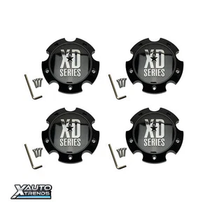 4 x XD Series Wheel Center Cap Gloss Black 1079L165GB2-H34 - Picture 1 of 3