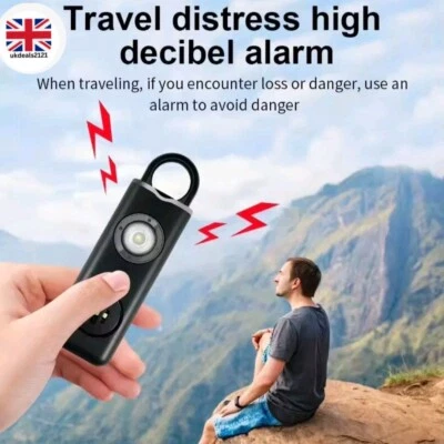 Personal Alarm Self Defense Keychain Panic Alarm For Women Kids LED Light SOS - Image 1 of 4