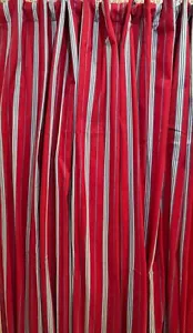 Pottery Barn Striped Red Blue Pair Drapery Panels Curtains 44x 84 Fully Lined - Picture 1 of 14