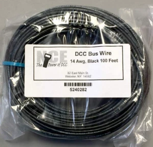 NCE ~ New 2025 ~ DCC Main Bus Power Wire ~ 14 Awg ~ 100 Ft ~ Black ~ 5240282 - Picture 1 of 1