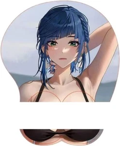 Anime Mauspad Genshin Impact Yelan 3D Mauspad Anime mit Handgelenkstütze, Silic - Bild 1 von 5