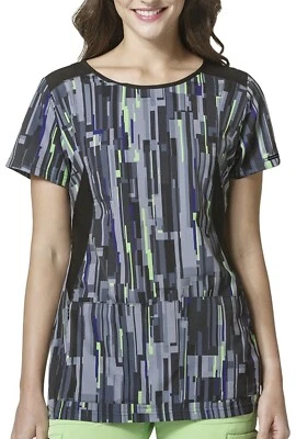 WonderWink HP Prints Boat Neck Print Top XXS - Image 1 of 4