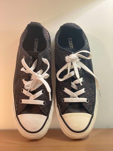 Converse Low Top Chuck Talor All Star Motivo Metallizzato Nero Donna Tg 5