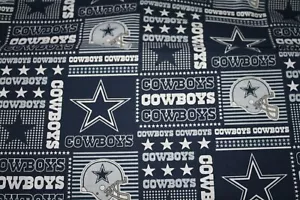 Dallas Cowboys Fabric Cotton Material Patchwork Football 1/2 Yard 18" x 57" ) - Picture 1 of 7
