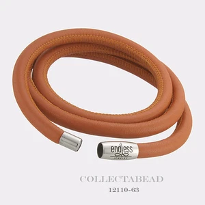 Auténtico Brazalete Triple Cuero Coral Acero Inoxidable Sin Fin 8.5" 12110-63 - Imagen 1 de 1