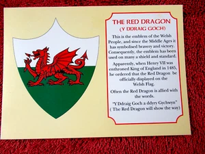THE RED DRAGON  EMBLEM OF WALES COLOUR POSTCARD [536] - Bild 1 von 2