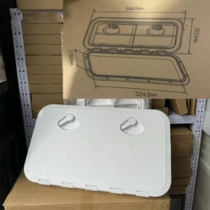 606mm x 353mm Marine Boat White Deck Inspection Access Hatches storage Locker UK - Picture 1 of 9