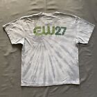 T-shirt vintage années 2000 The CW27 Channel homme XL cravate gris colorant TV promotion poche T Y2k