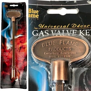 Blue Flame 8" Universal Key For 1/4" or 5/16" Gas Valve Socket - Antique Copper - Picture 1 of 11