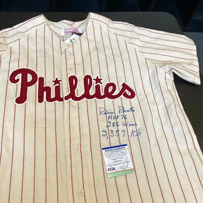 Robin Roberts Signed Authentic Philadelphia Phillies STAT Jersey PSA DNA COA - Image 1 of 4