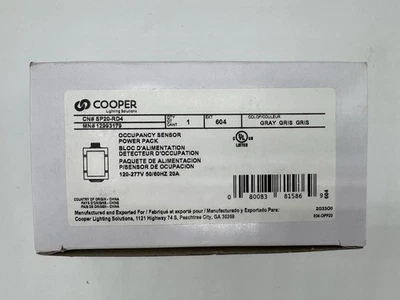 *NEW* Cooper SP20-RD4 Occupancy Sensor Power Pack 120-277V 50/60HZ 20A - Image 1 of 4