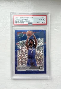 2020-21 Donruss Optic Tyrese Maxey Fast Break Blue RC #/50 76ers PSA 10 POP 11 - Bild 1 von 2