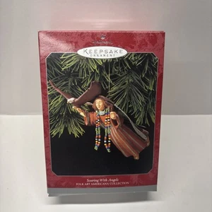 Vintage 1998 Hallmark Soaring With Angels Folk Art Americana Christmas Ornament - Picture 1 of 2