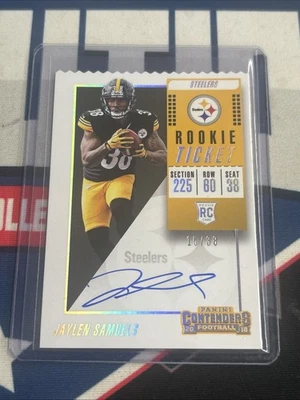 Jaylen Samuels 2018 Panini Contenders Ticket Stub RC Auto /38 Steelers - Image 1 of 2