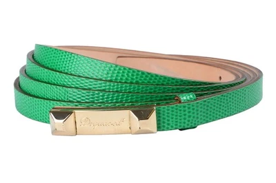 Cinturón para mujer Dsquared2 verde estampado de piel de serpiente cuero genuino doble envoltura talla S M Foto 1 de 3