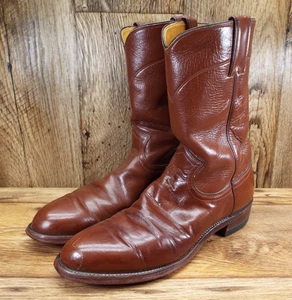 Justin 3802 Herren Braun Leder Klassisch Roper Stiefel Größe 7 B - Bild 1 von 7