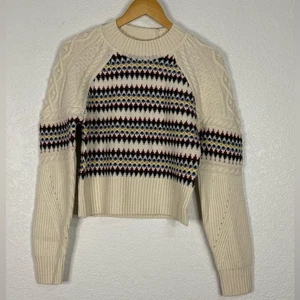 Veronica Beard Jimena Fair Isle Sweater 100% Extra Fine Merino Wool Quiet Luxury - Picture 1 of 7