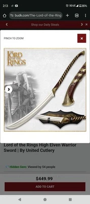 United Cutlery LoTR High Elven Warrior Sword - Image 1 of 4