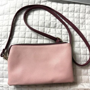 Bolso Bandolera KEDZIE Elegante - Monedero Borgoña y Rosa - Imagen 1 de 8