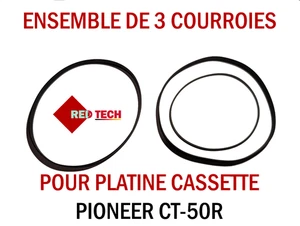 PIONEER CT-50R PLATINE CASSETTE MAGNÉTOPHONE ENSEMBLE DE 3 COURROIES QUALITÉ PRO - Picture 1 of 1