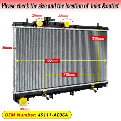 Premium Radiator Fit 1998-2003 SUBARU LIBERTY / OUTBACK 3.0L Auto Manual. - image 1 of 4